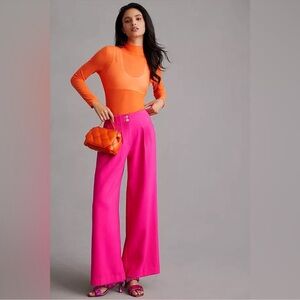 Anthropologie Maeve High Waist Pleated Wide-Leg Pants